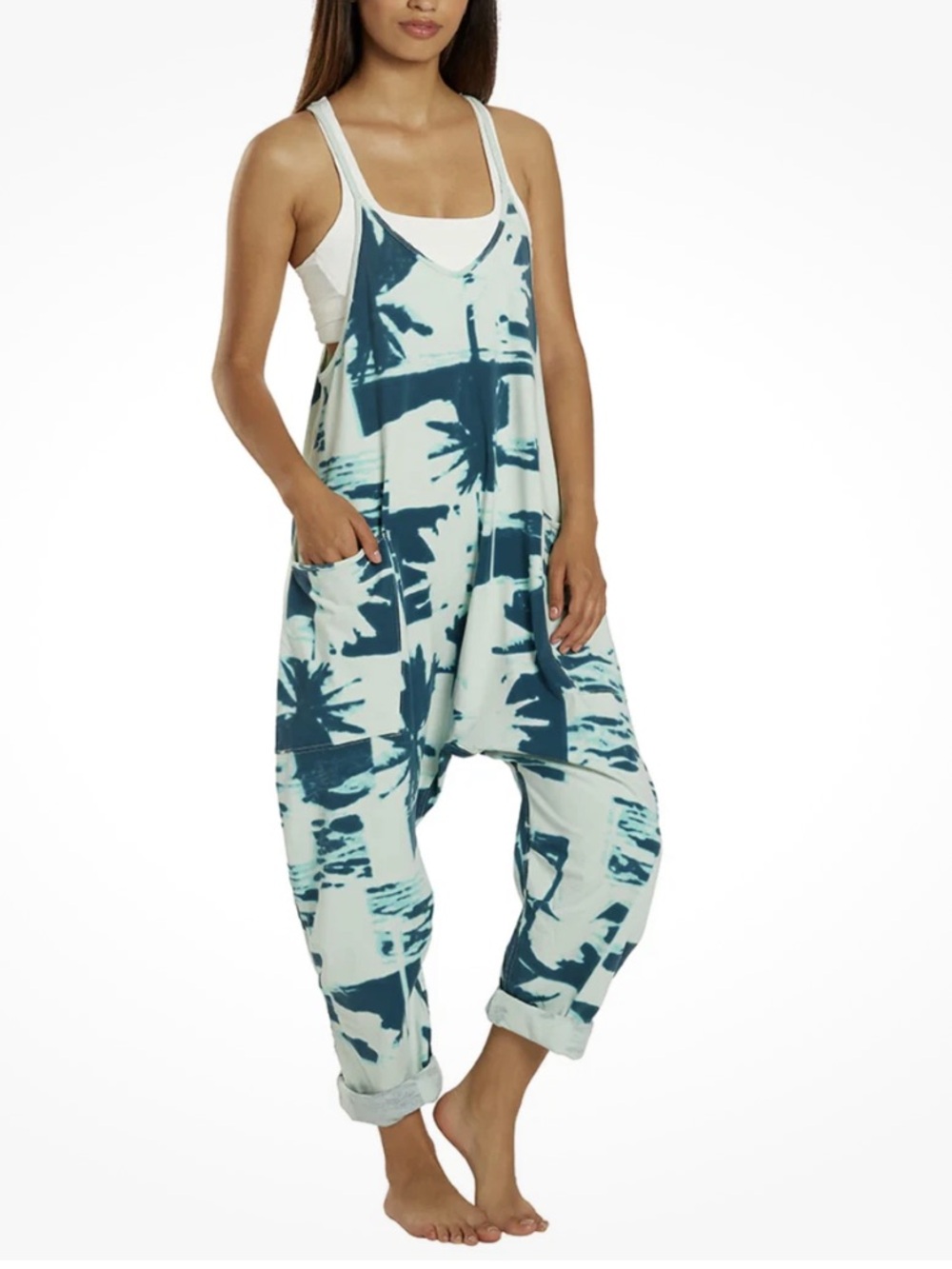 NWOT FP MOVEMENT BY FREE PEOPLE Graphic  Palmy Beach Hot Shot Onesie Jumpsuit - Picture 5 of 7